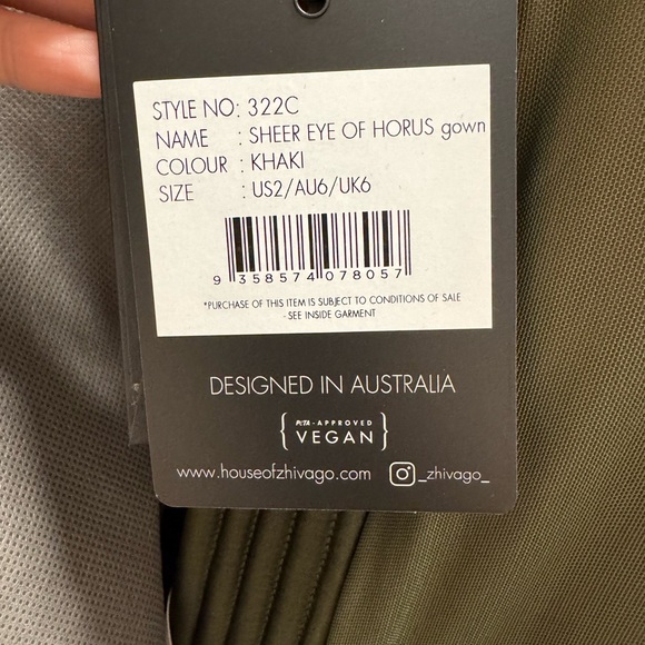 Zhivago Sheer Eye of Horus Gown - Khaki - Picture 3 of 5
